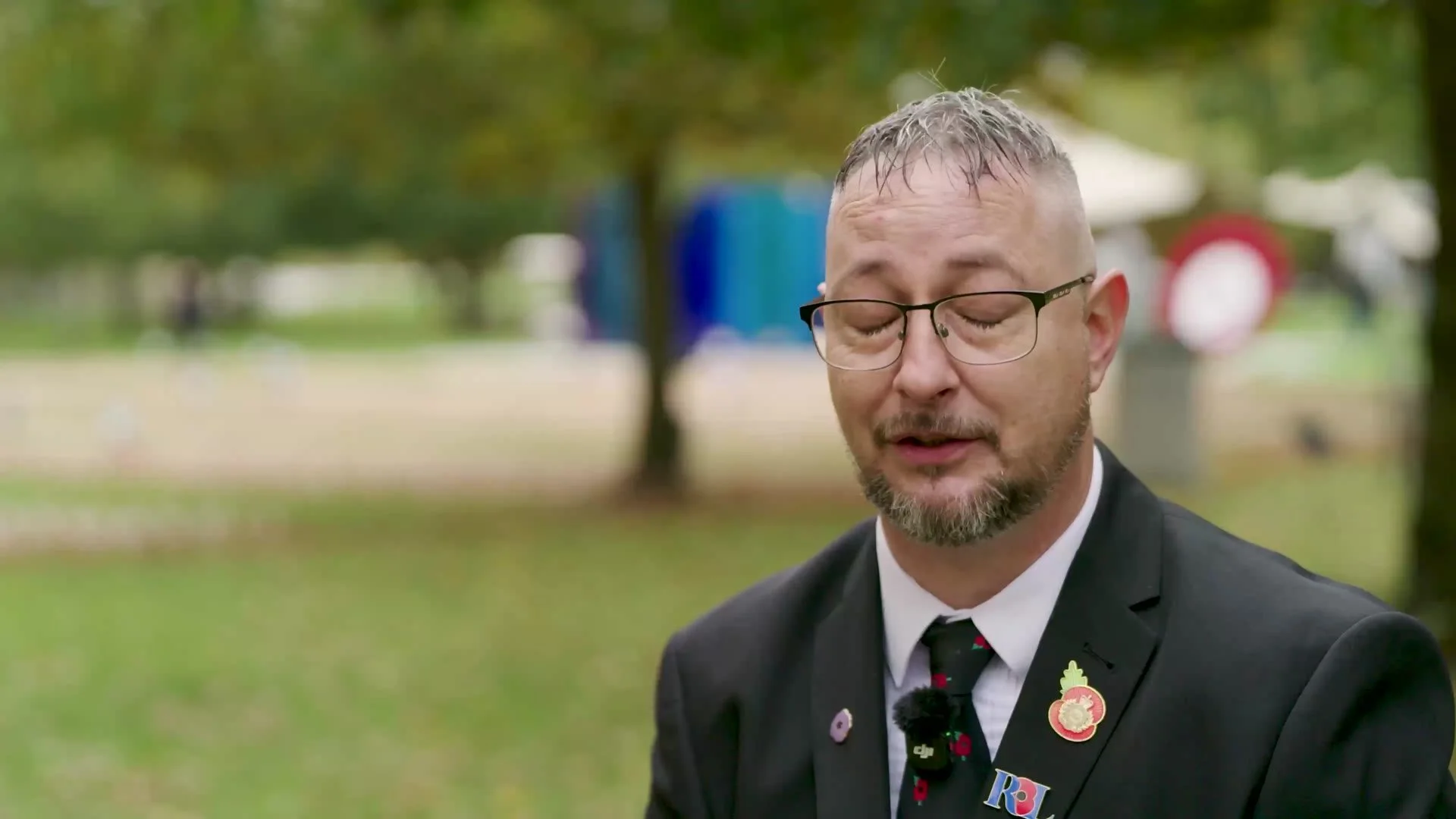 Army veteran Steve Cartwright interviewed at the field