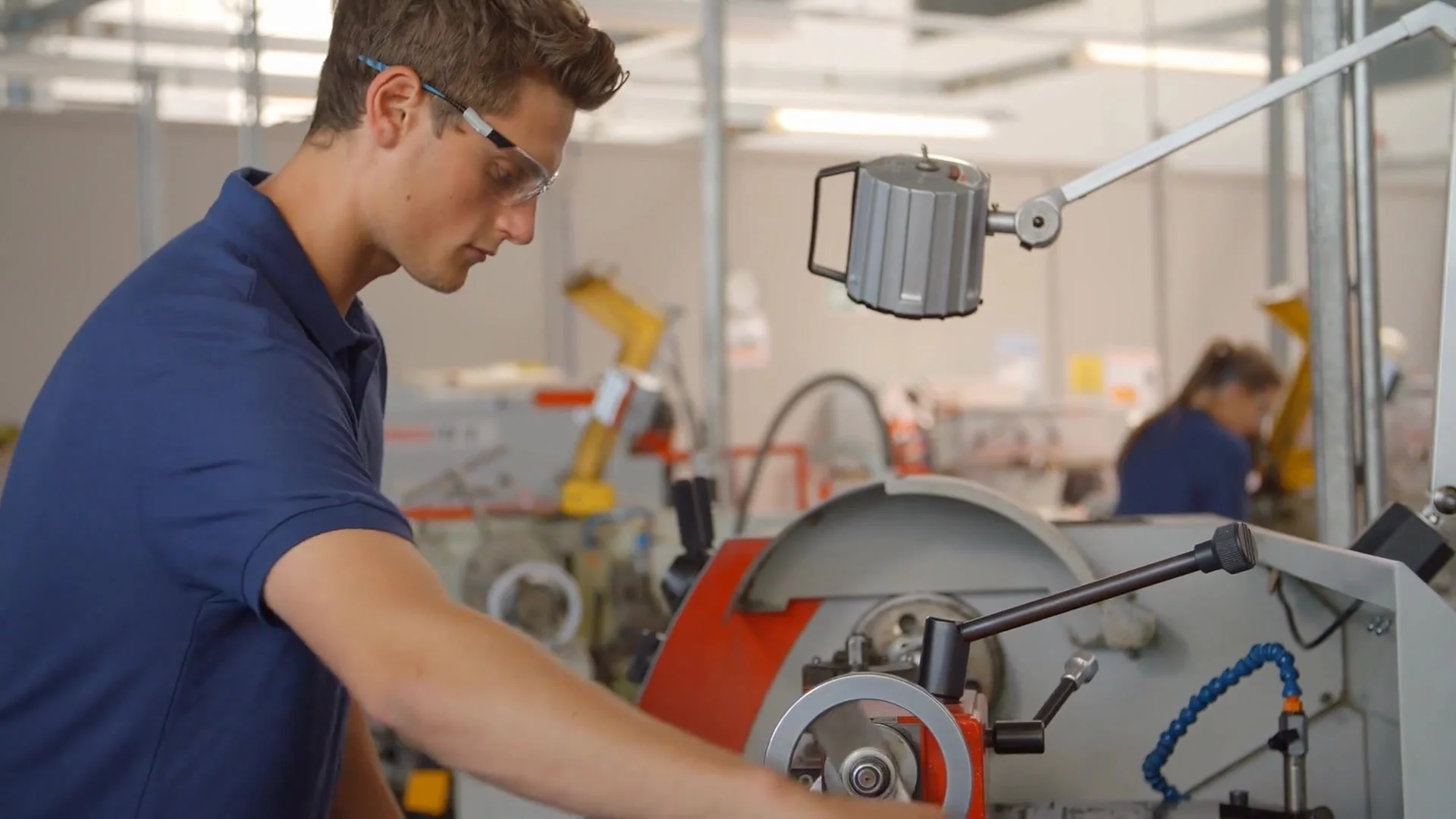 A trainee in a workshop
