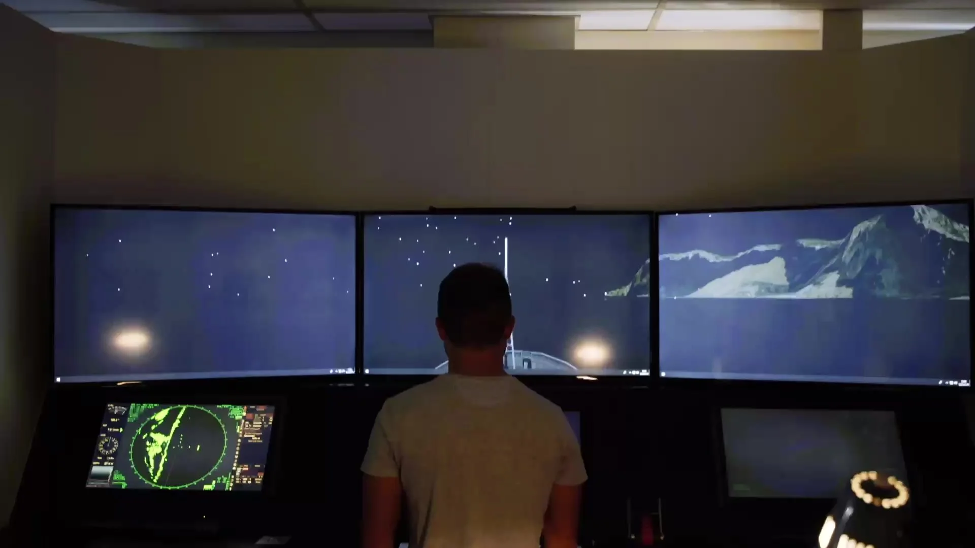 A navigation simulator used for maritime training