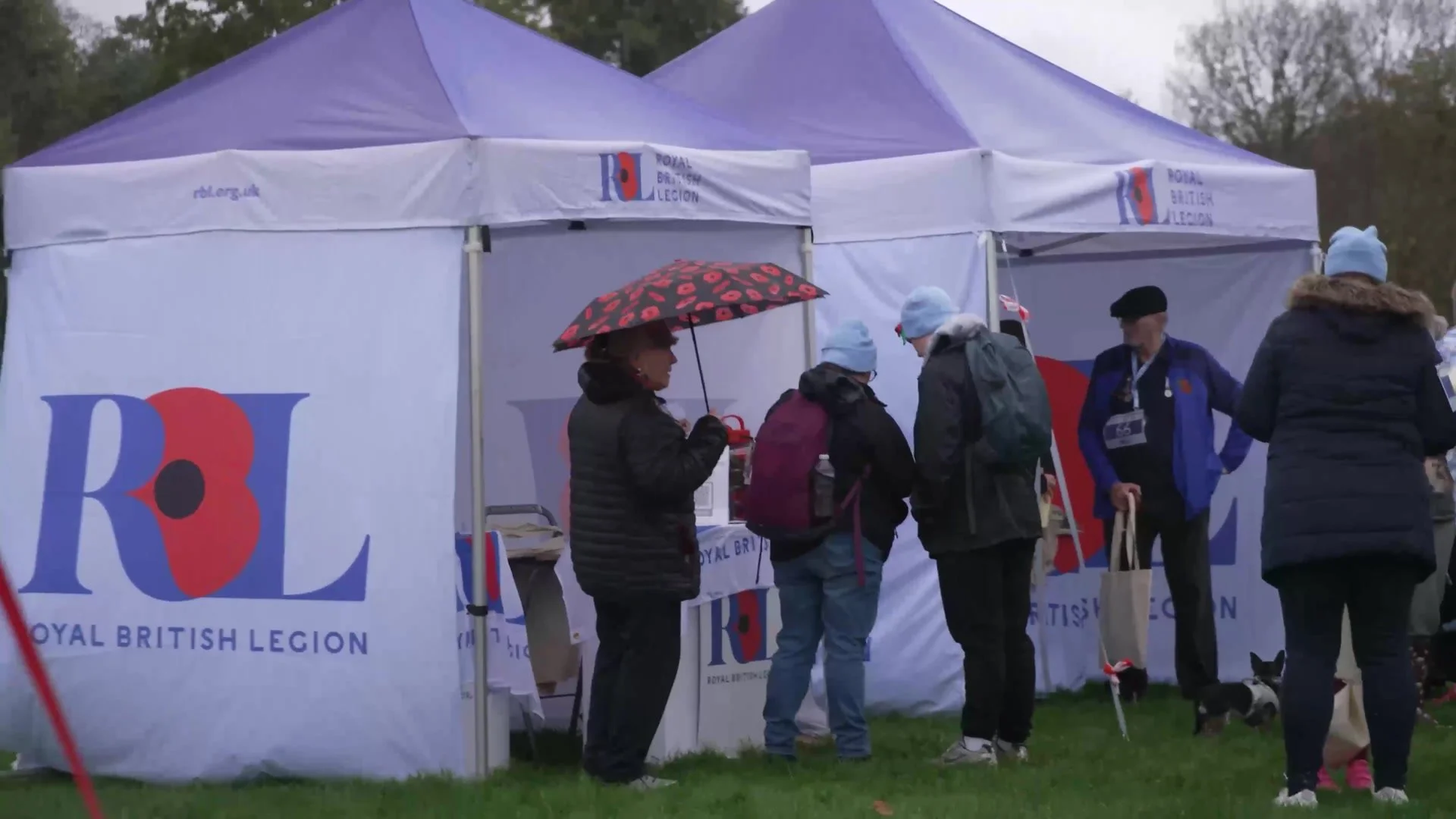 Walkers queuing at the Royal British Legion registration tent