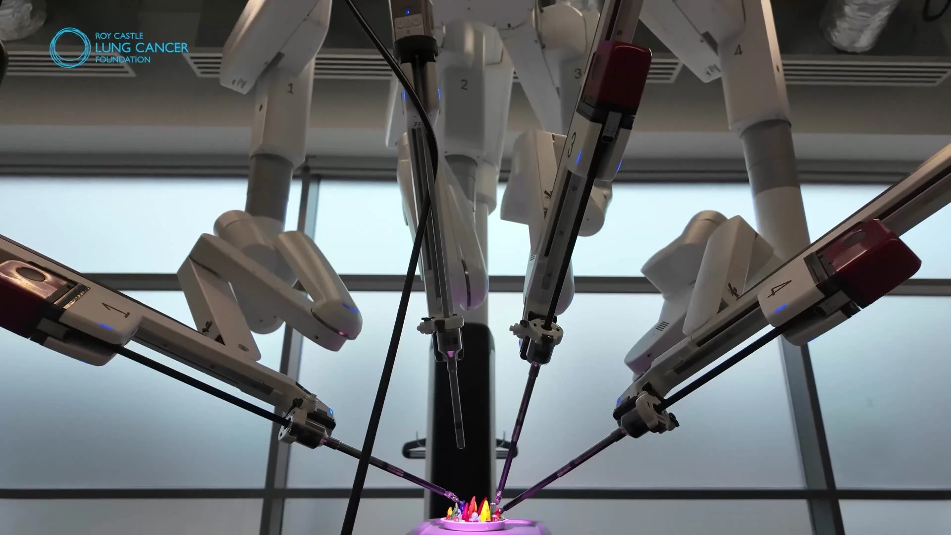 The robotic arms and instruments in close-up