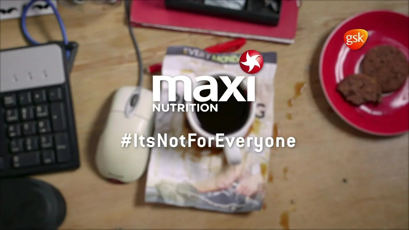 MaxiNutrition end frame with the #ItsNotForEveryone line