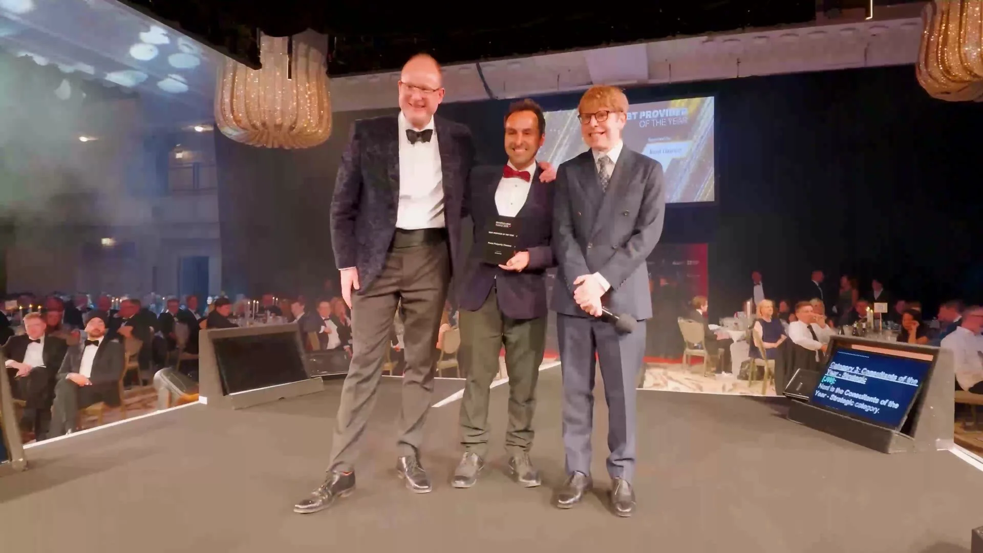 Award winners on stage at the HealthInvestor Awards