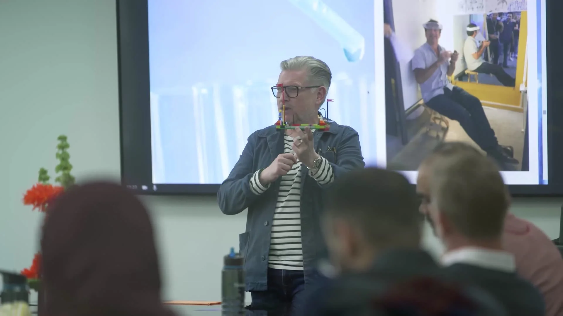 A speaker presenting