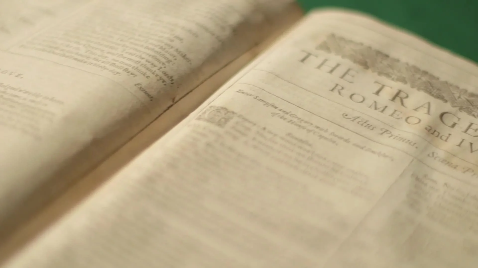 Pages from an early printed edition of Romeo and Juliet