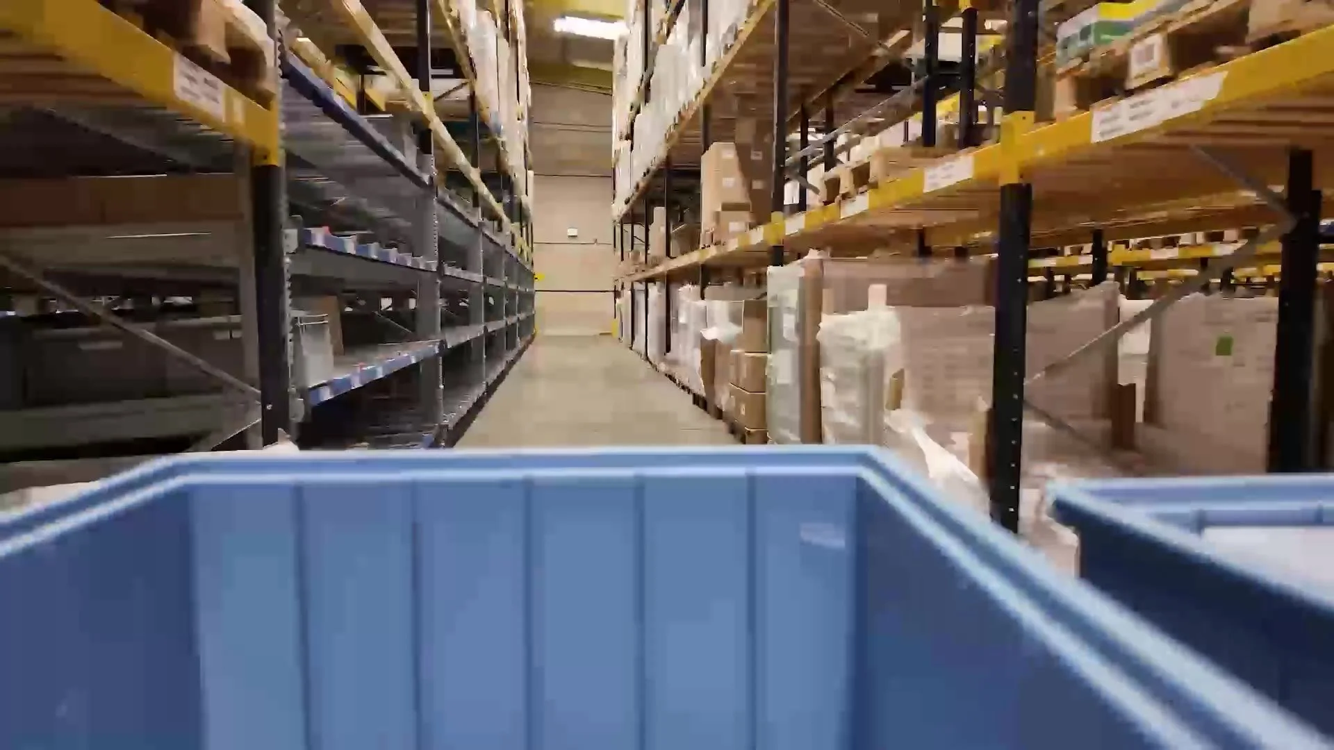Picking aisles lined with stock
