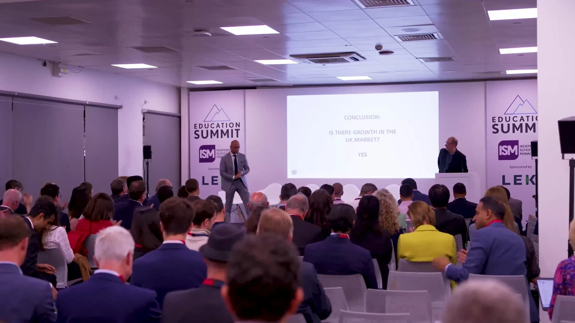 A packed session room