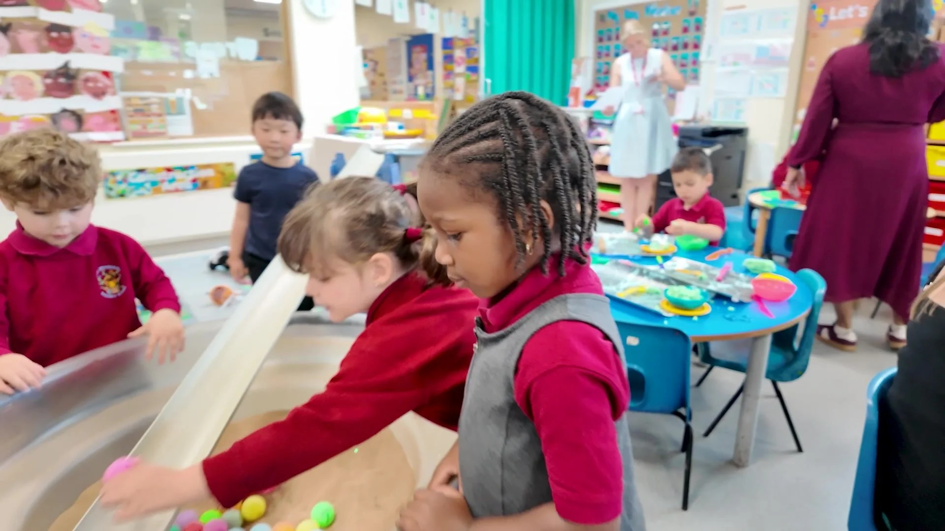 Children playing in an early years classroom