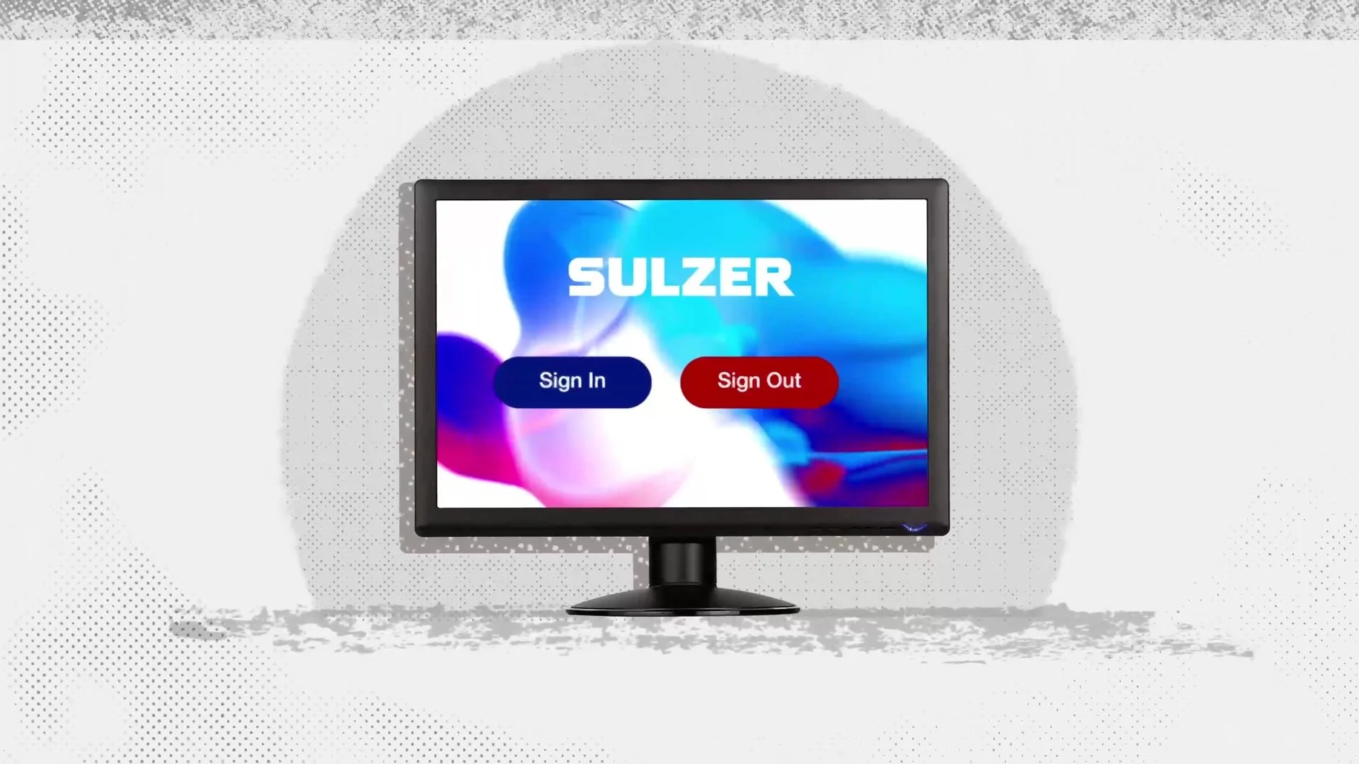 Sulzer digital check-in kiosk screen in reception