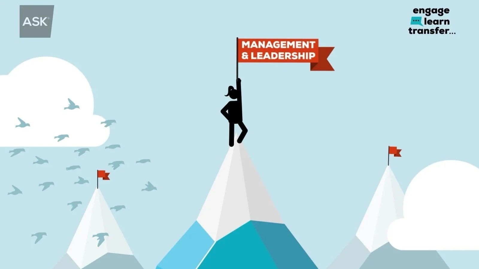 Ask Europe animated explainer: a summit flag on an illustrated mountain