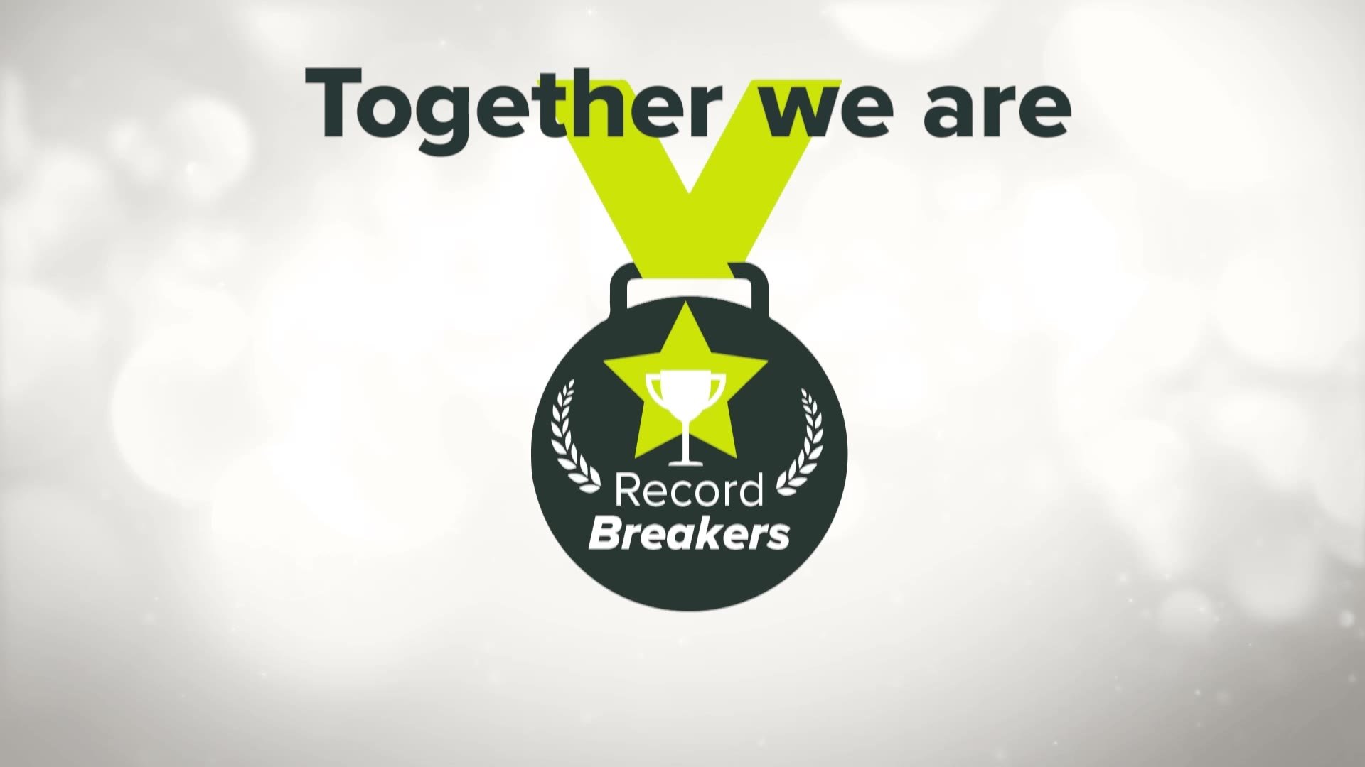 Together we are Record Breakers badge from the Majestic animation