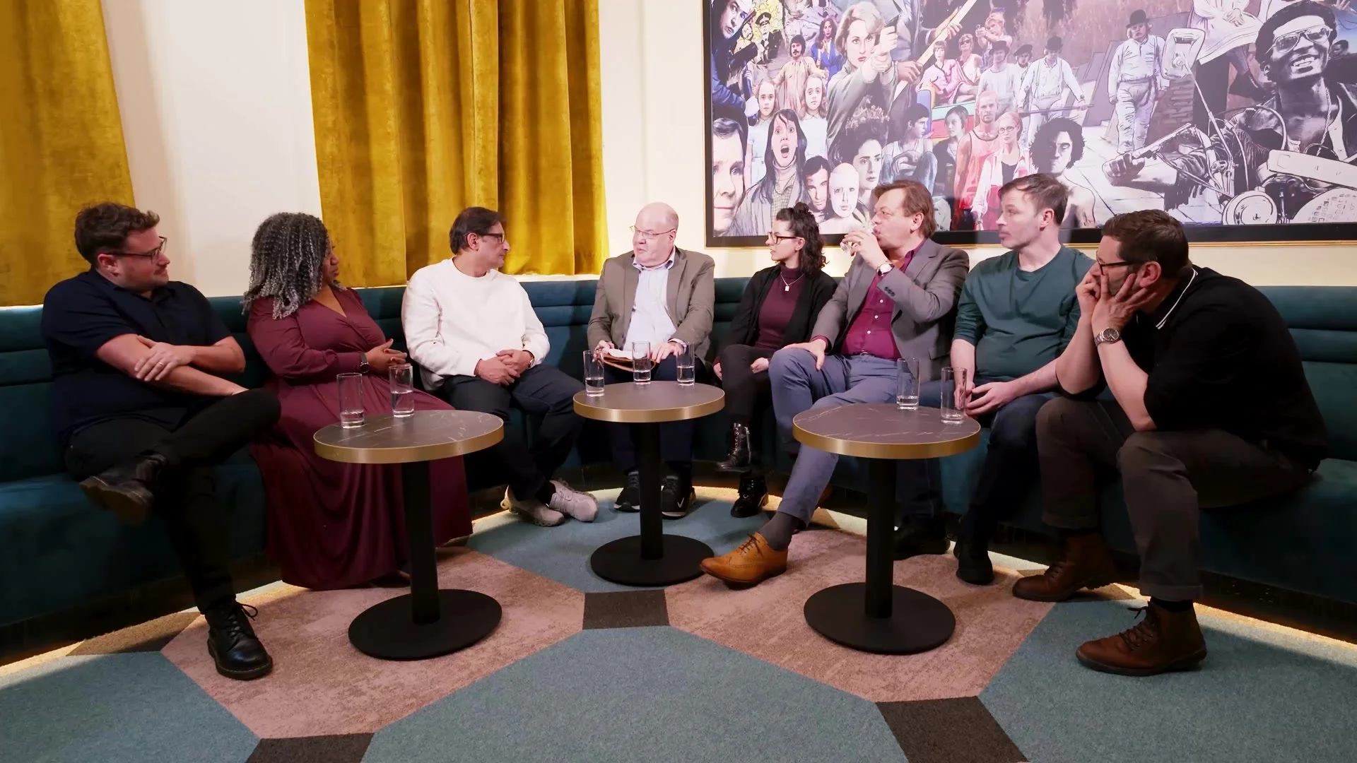 The panel from the side of the set