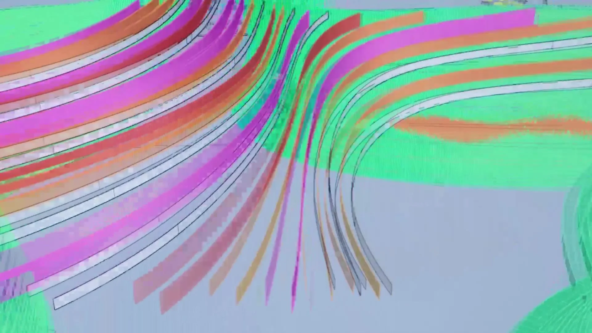 A 3D model of an interior on screen