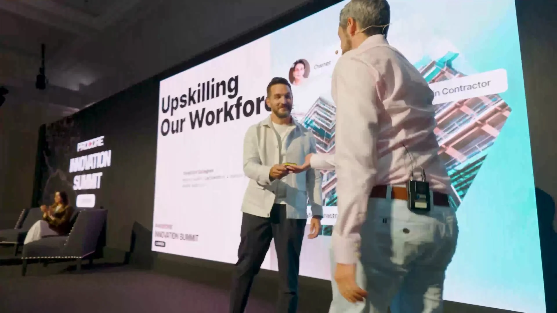 Speakers on stage