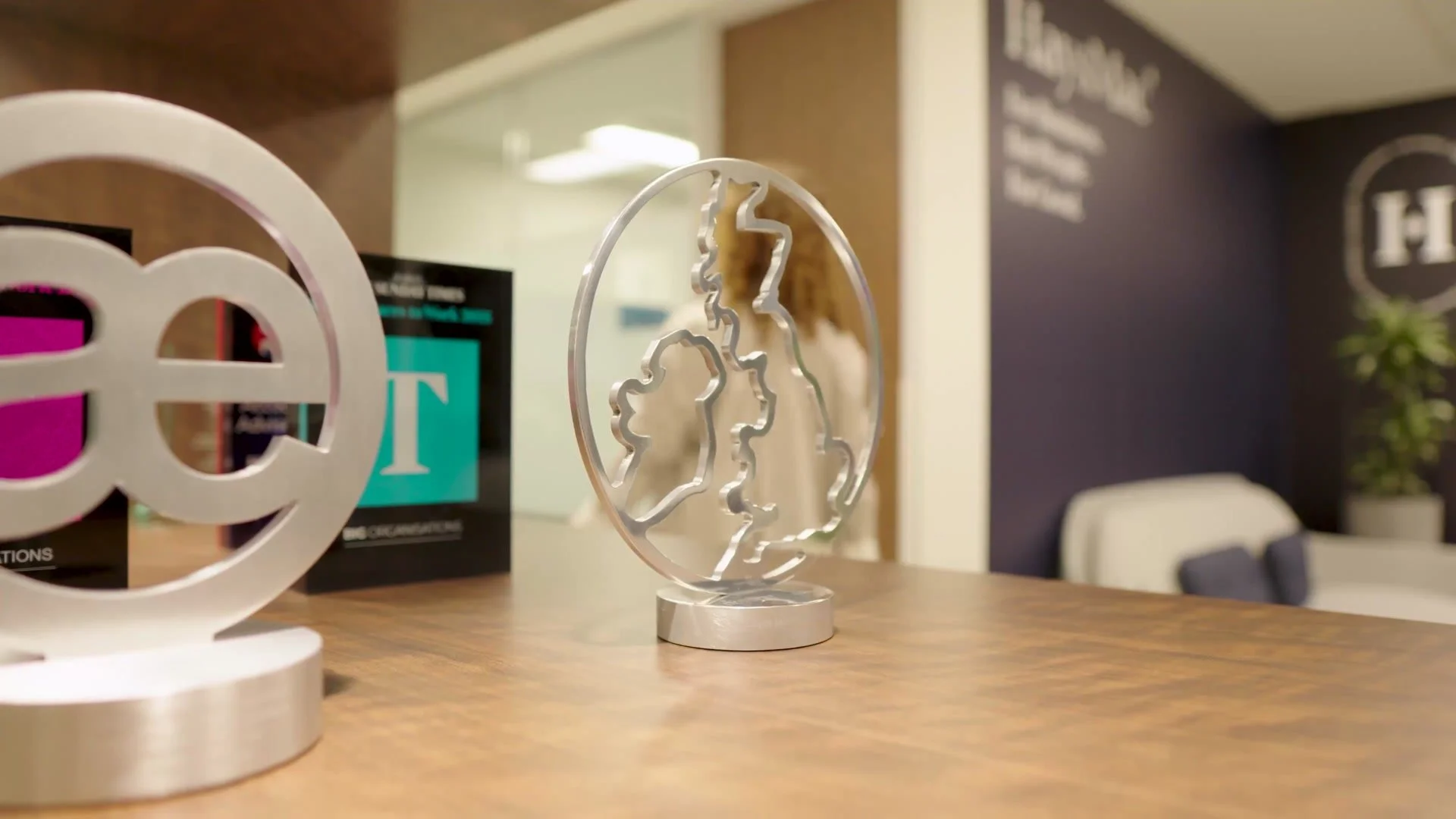 HaysMac award trophies on display in the office