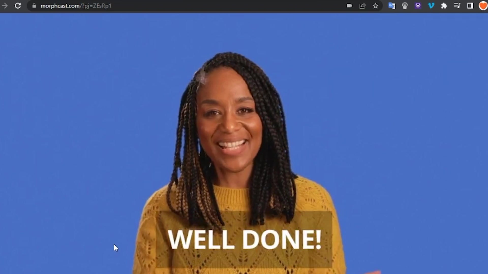 A well done message from the teacher