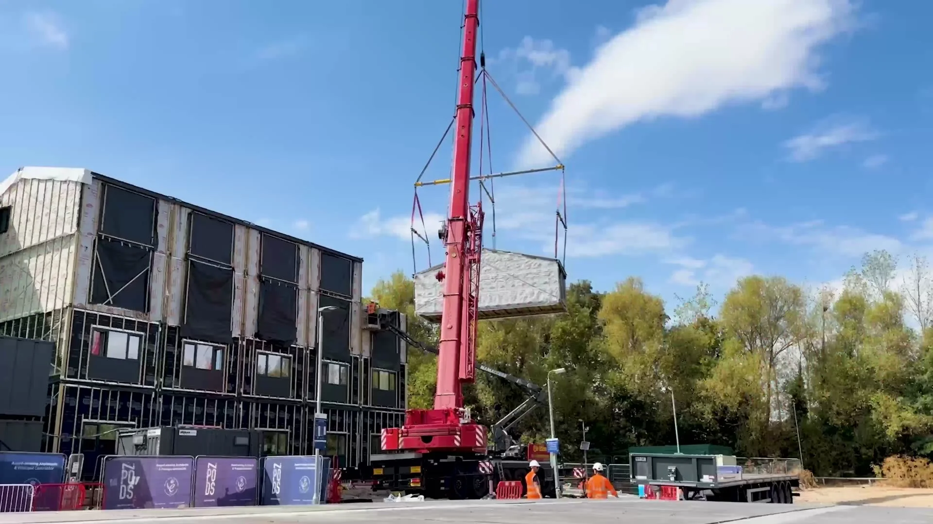 Modules stacked on site