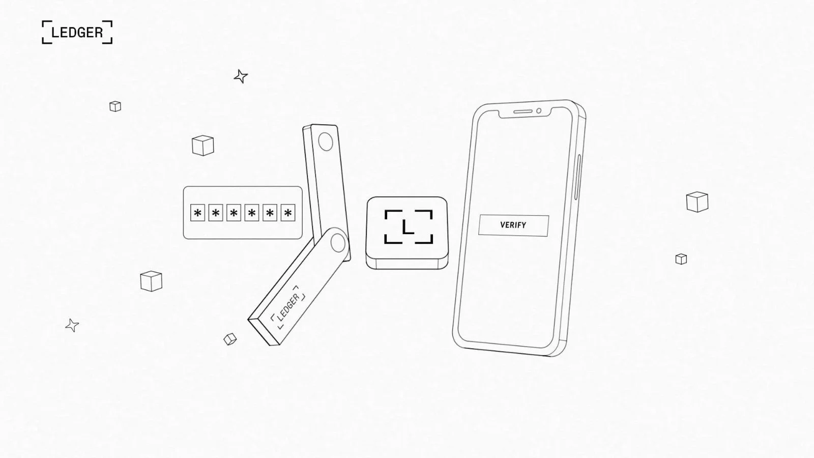 Ledger animation explaining crypto hardware and software