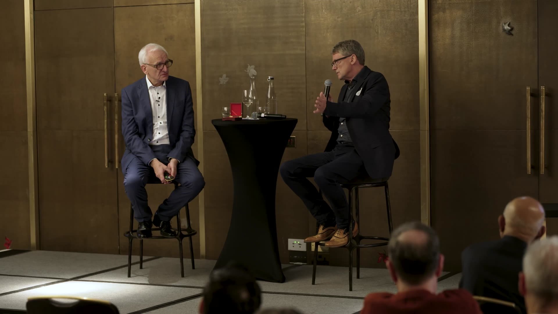A fireside conversation on stage