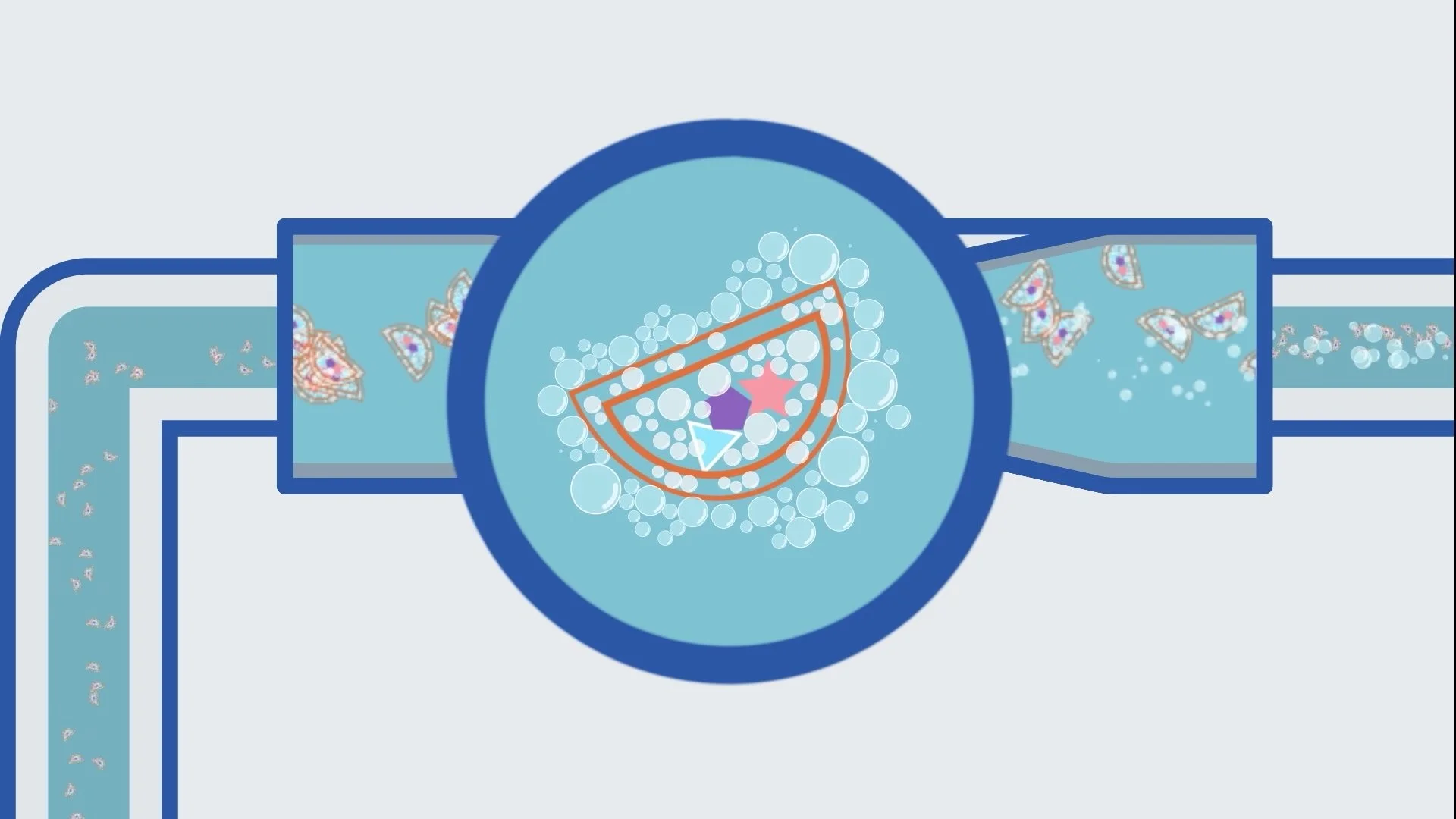 Animation of micro-bubbles in the mixing pipe