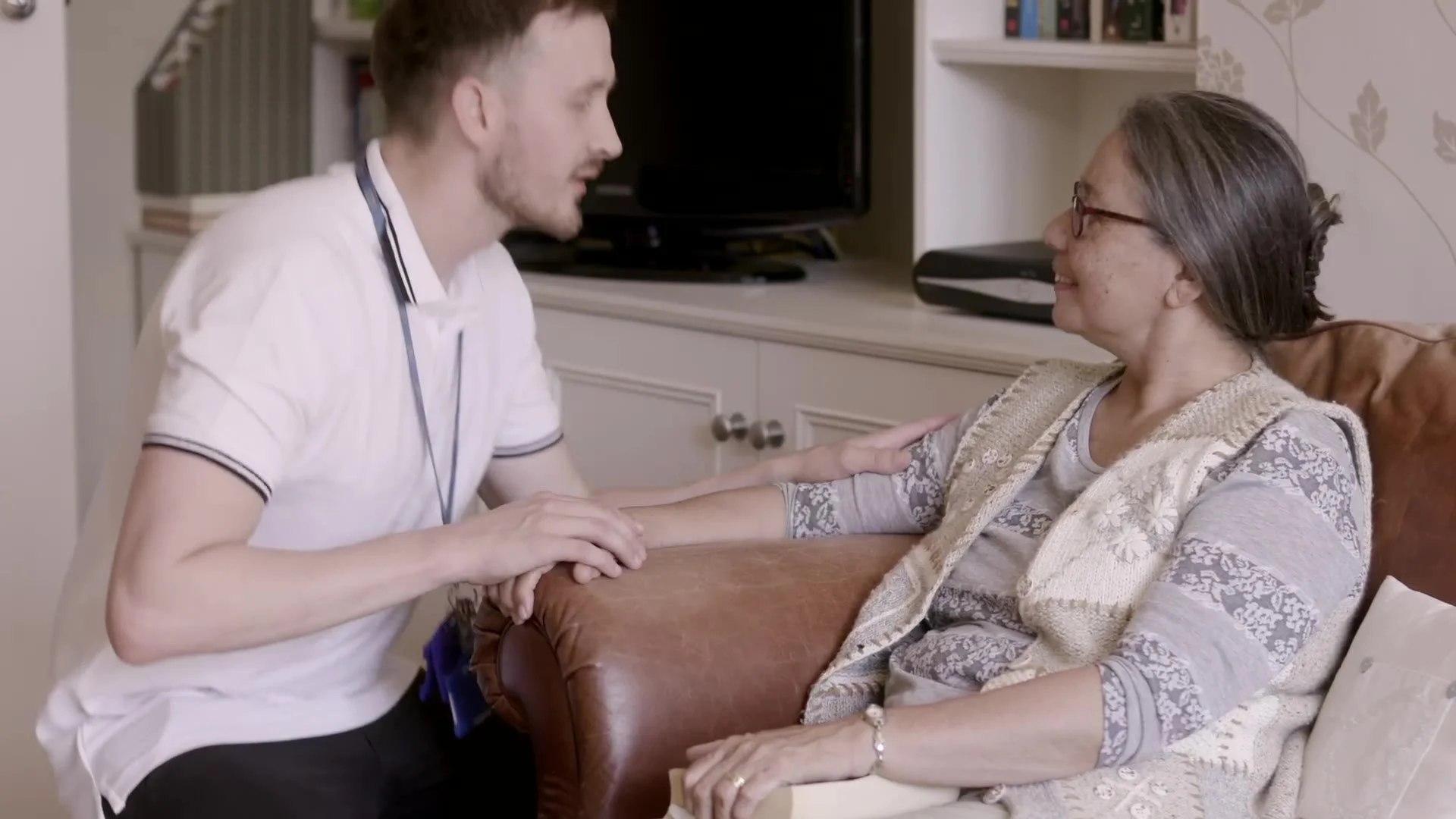 A support worker visiting a patient