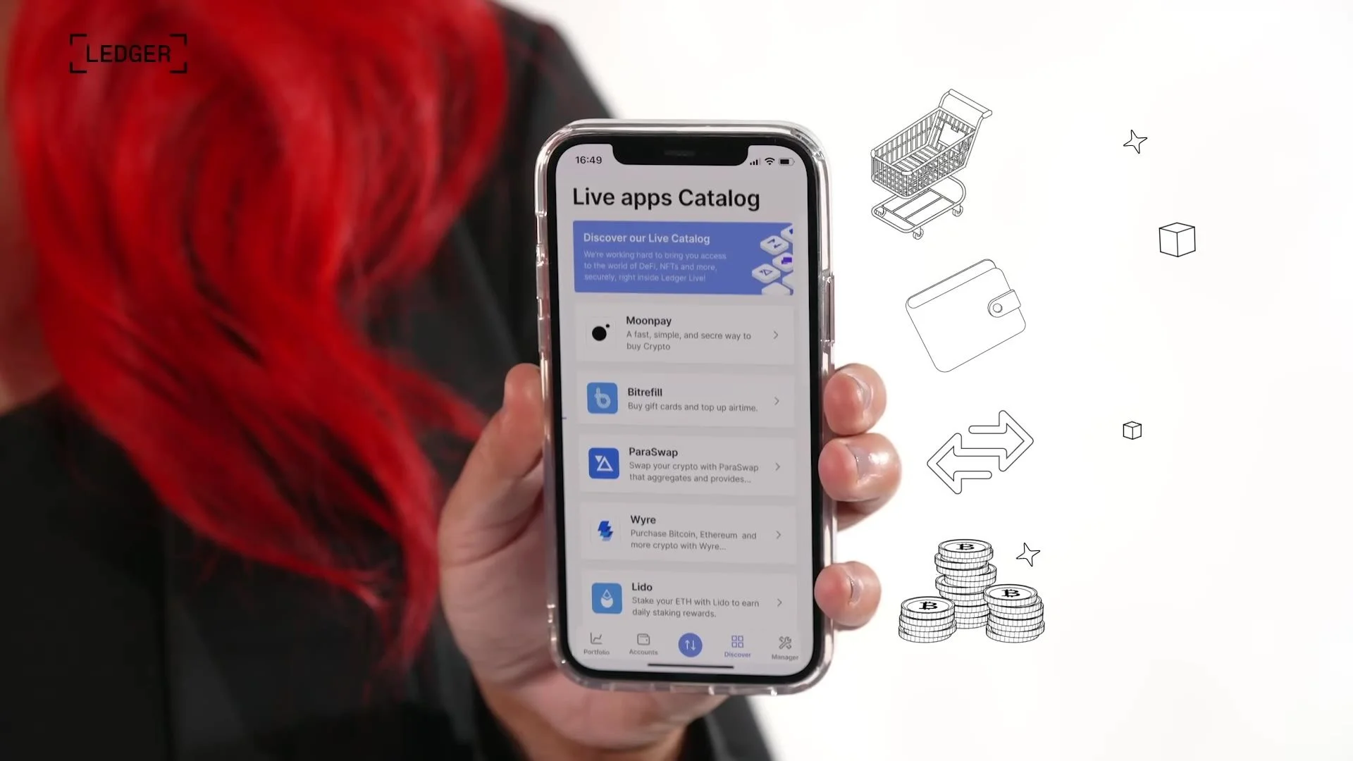 The Ledger Live app on a phone