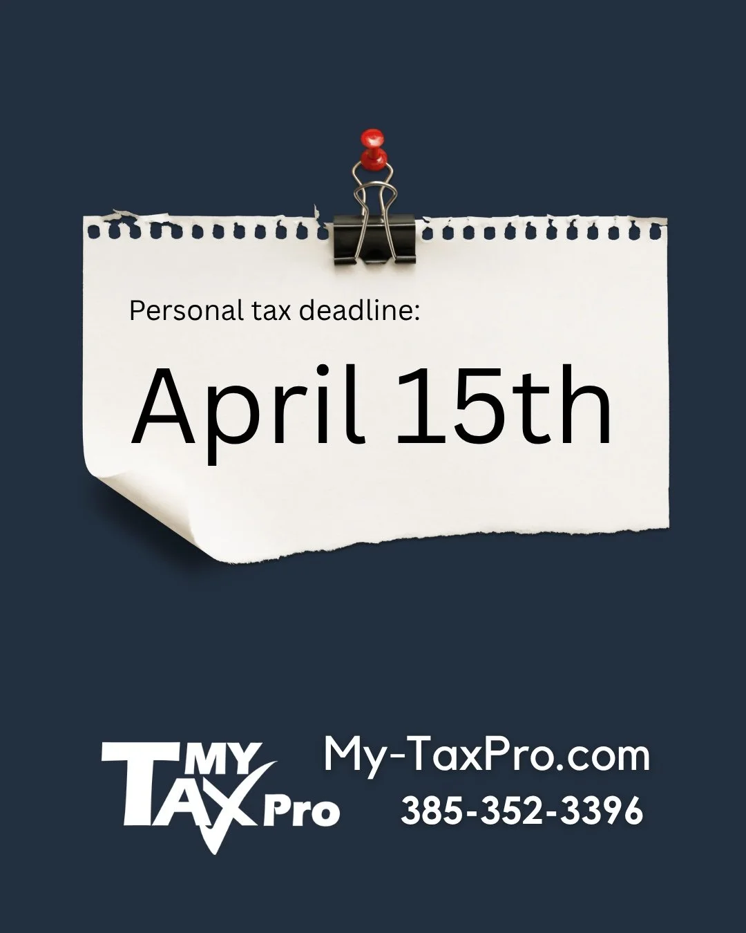 ⏰ 𝗧𝗵𝗲 𝗰𝗼𝘂𝗻𝘁𝗱𝗼𝘄𝗻 𝗶𝘀 𝗢𝗡.
April 15th is closer than you think&hellip;
Don&rsquo;t wait until the last minute stress hits.
👉 File with confidence: 𝗺𝘆-𝘁𝗮𝘅𝗽𝗿𝗼.𝗰𝗼𝗺