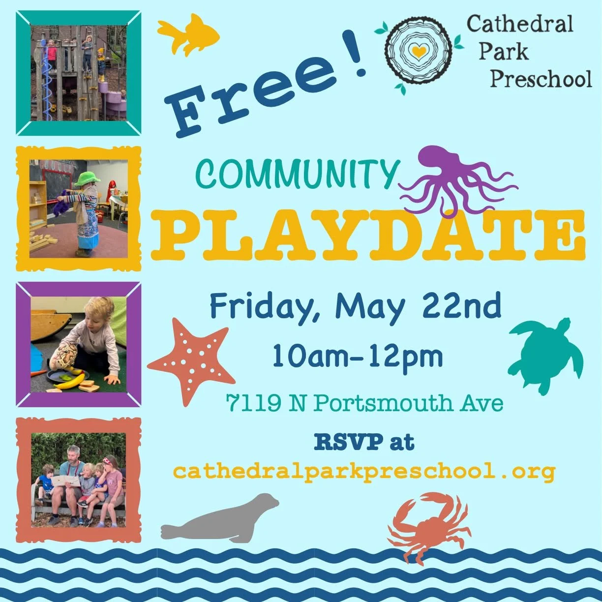 Join us on Friday, May 21st at 10am for a FREE morning of fun! Connect with other neighborhood families, explore our play space, and meet our wonderful teacher. Perfect for ages 2 and up! We have spots open for the 2026-2027 school year!

#preschool

