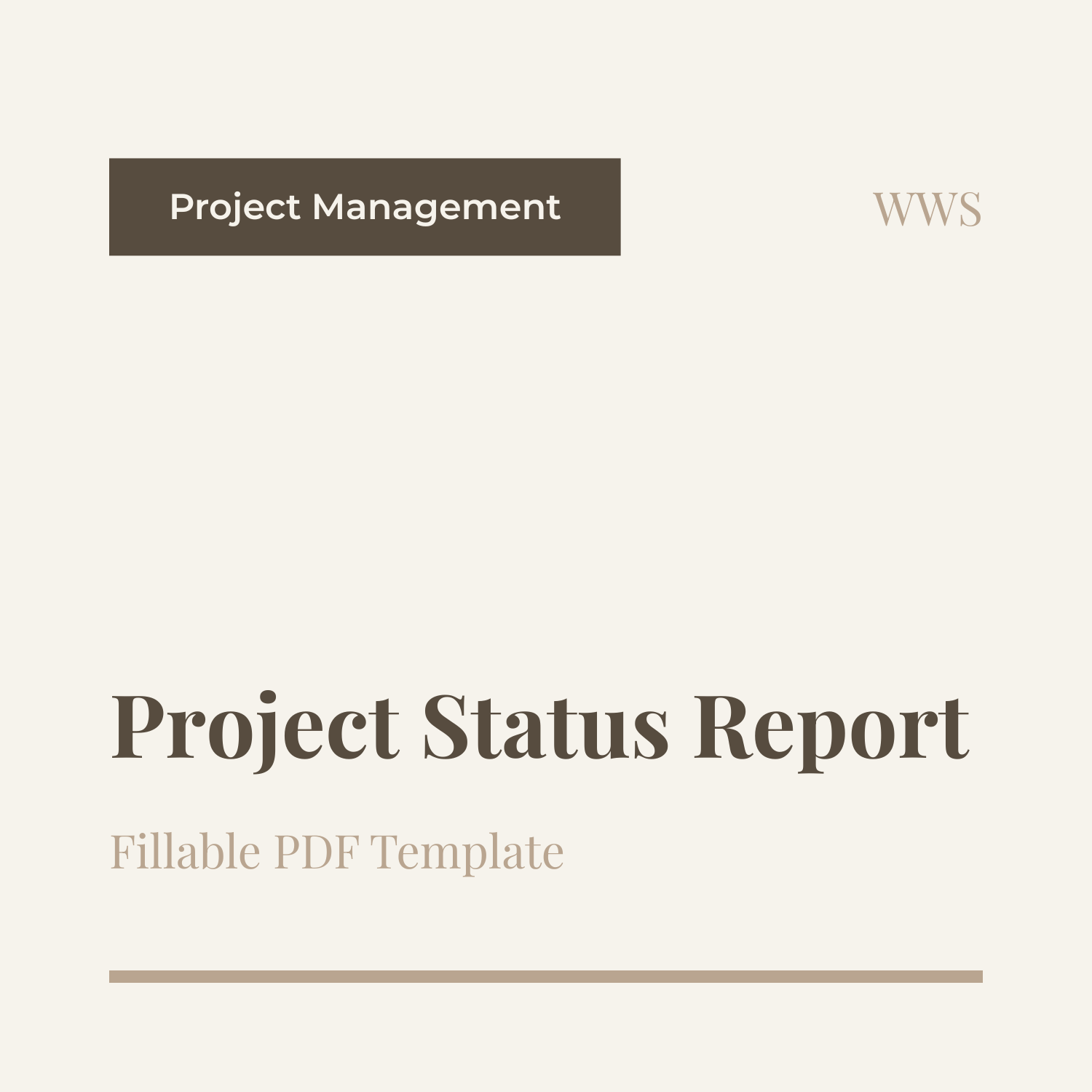 Project Status Report — Fillable PDF Template