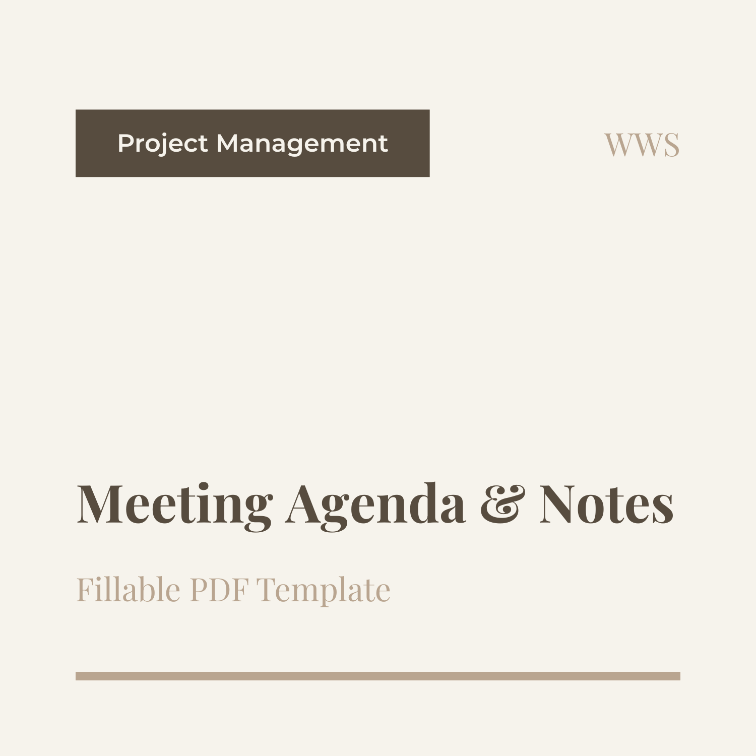 Meeting Agenda & Notes — Fillable PDF Template