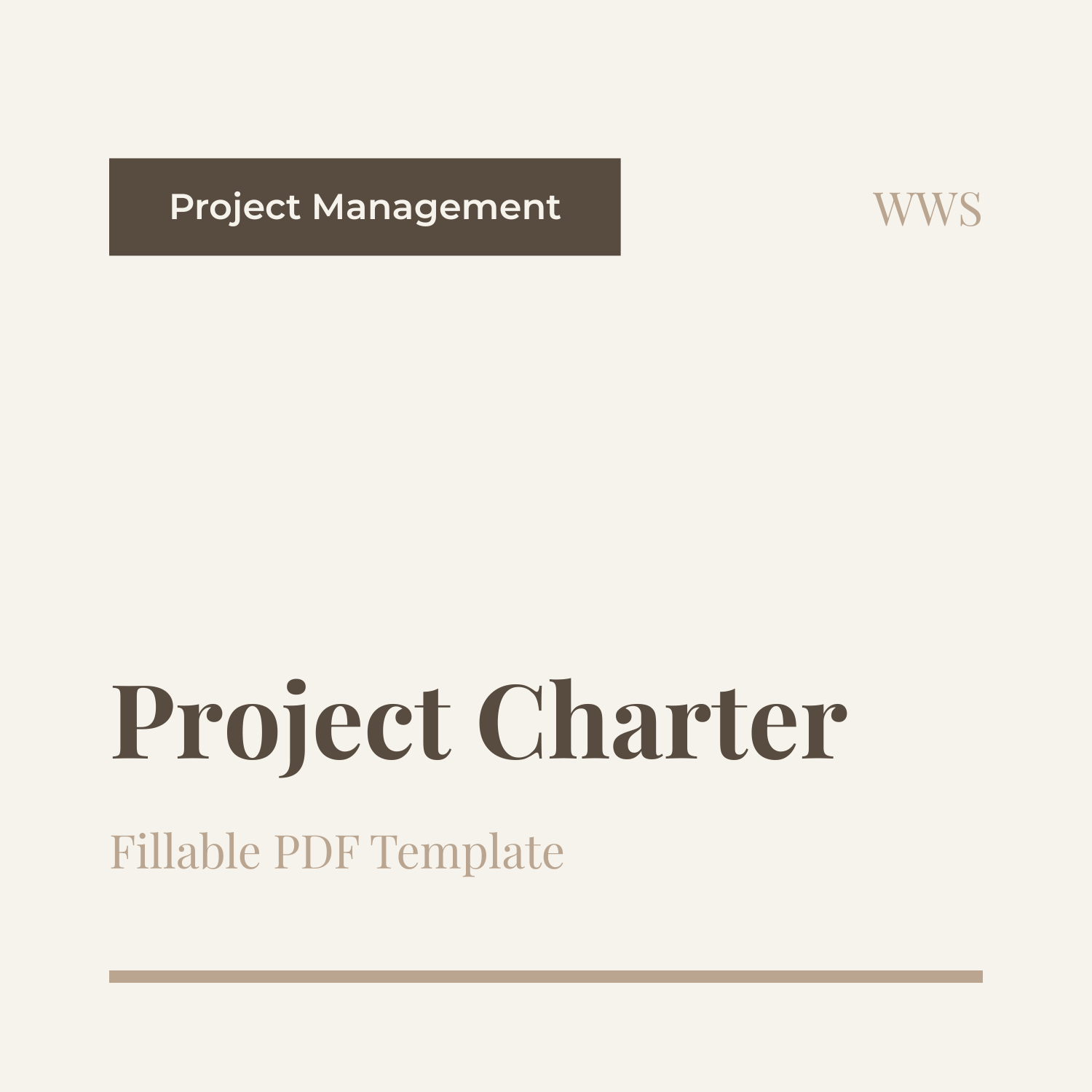 Project Charter — Fillable PDF Template