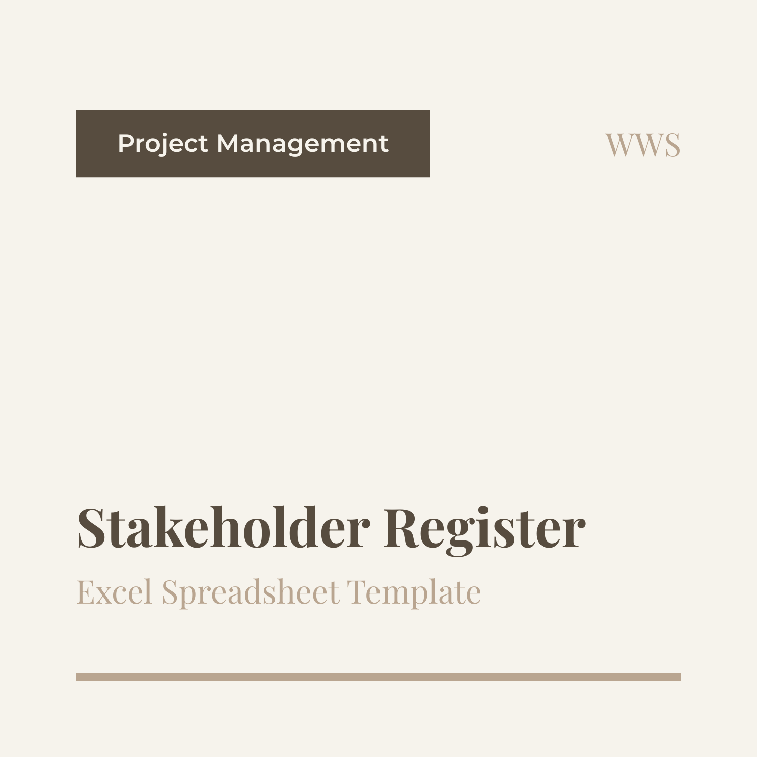 Stakeholder Register & Communication Plan — Excel Spreadsheet
