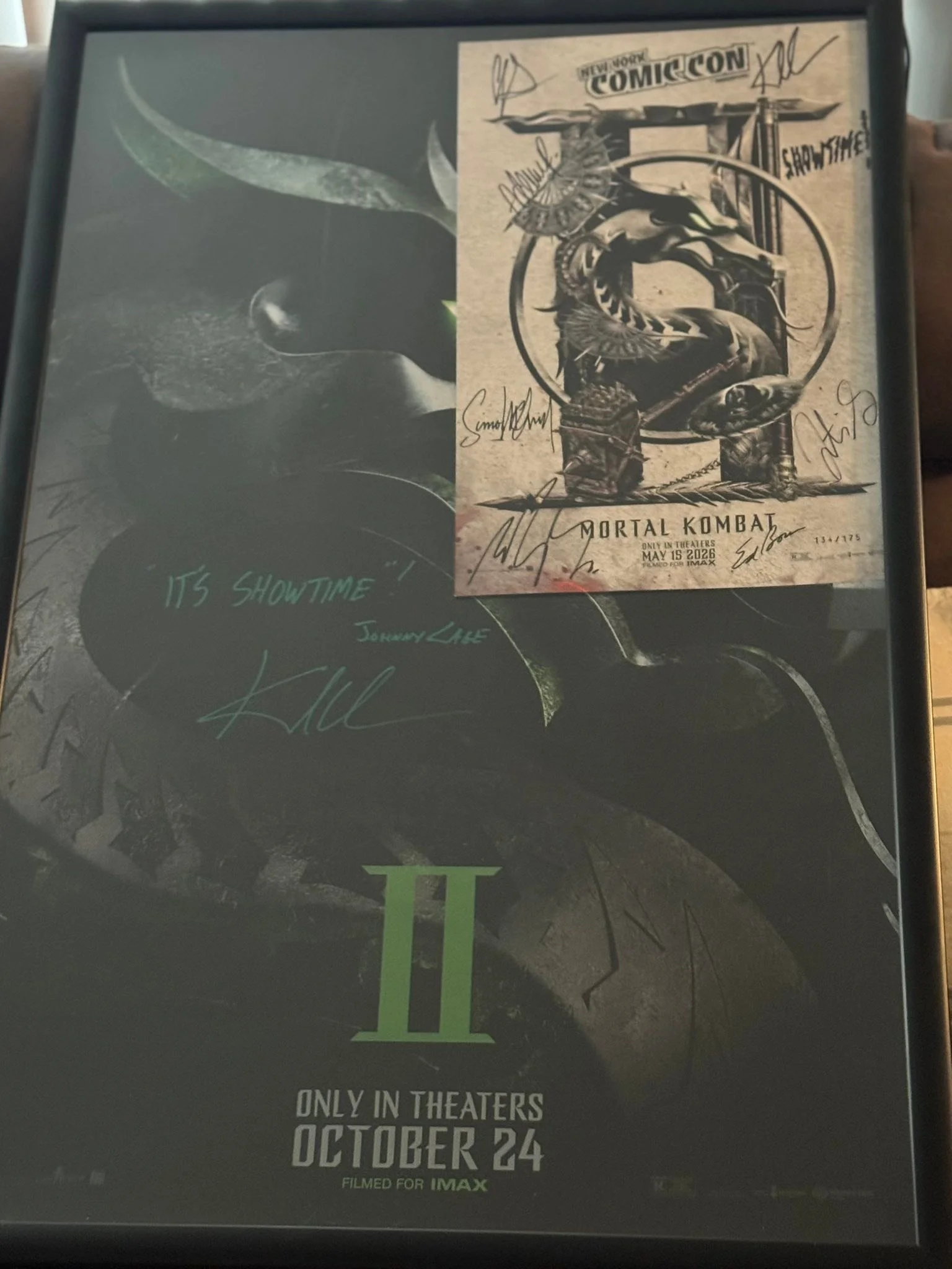 I finally got around to framing this, and I realized it might be the only wrong date signed movie poster in existence for MK2. This poster was never officially released (thanks Ed) since the movie was pushed back to May 2026