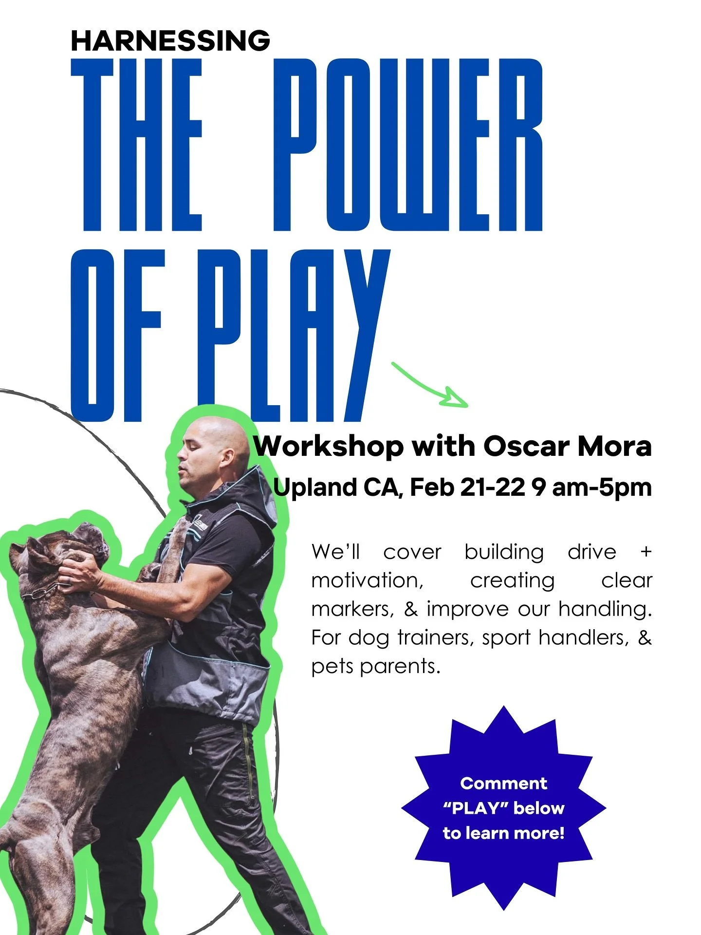 Join us Feb 21 &amp; 22nd to learn from one of the best in dog training @oscarmorak9s 🙌🏼

For dog trainers, sport handlers, and dedicated dog owners. We&rsquo;ll cover building drive + motivation, creating clear markers, &amp; perfecting our handli