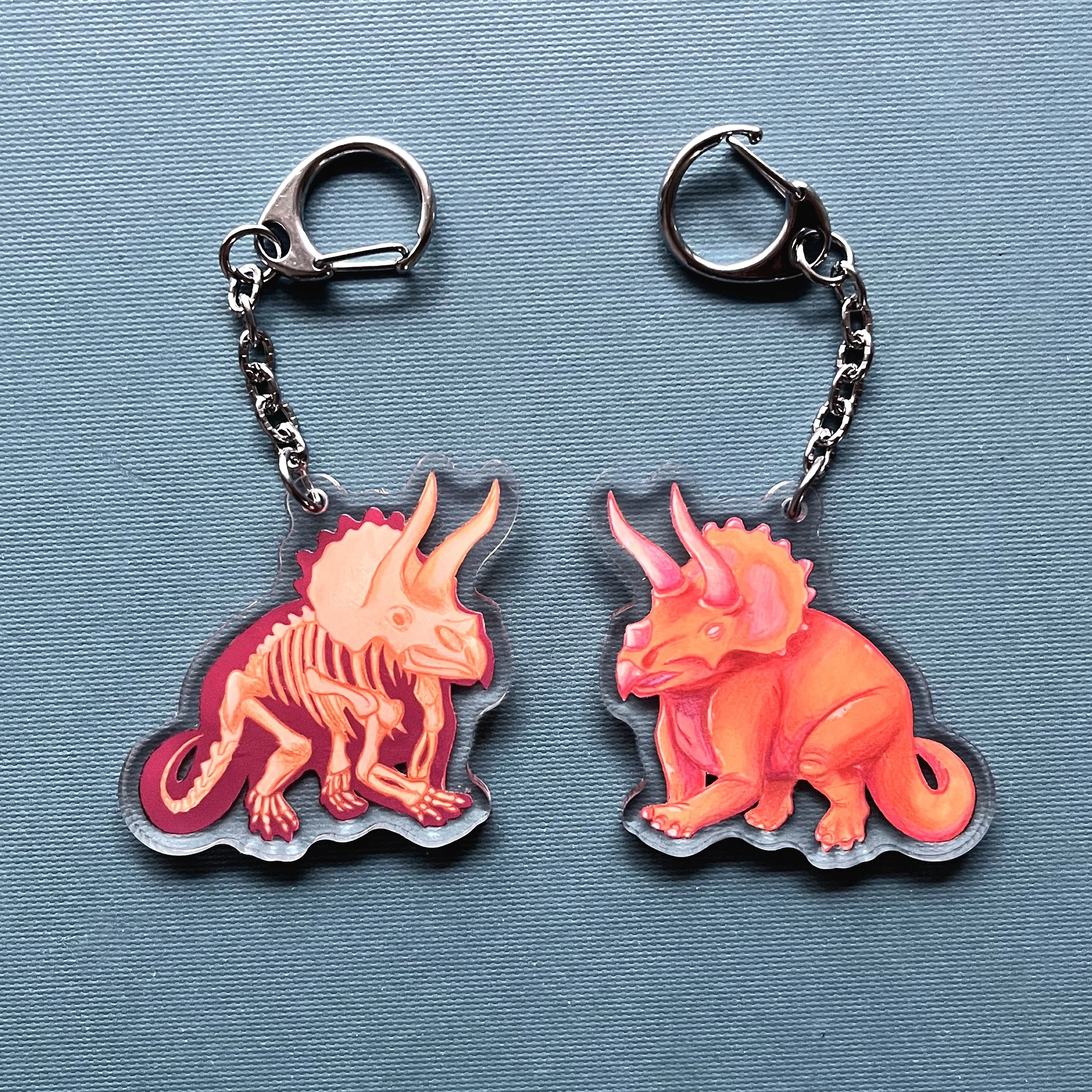 Triceratops Acrylic Keychain