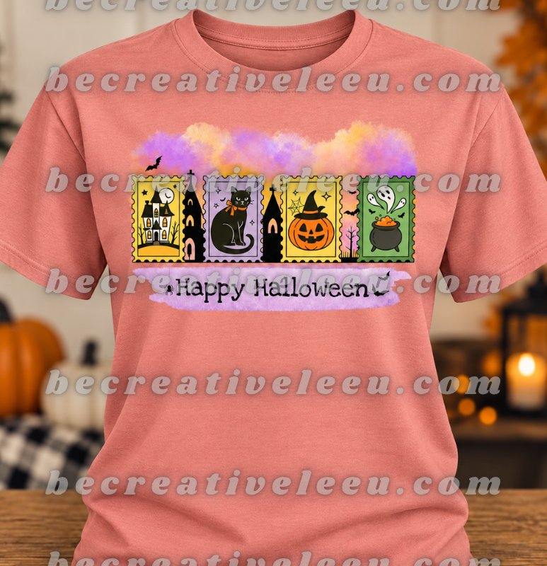 "Spooky Stamps - Happy Halloween" Tee