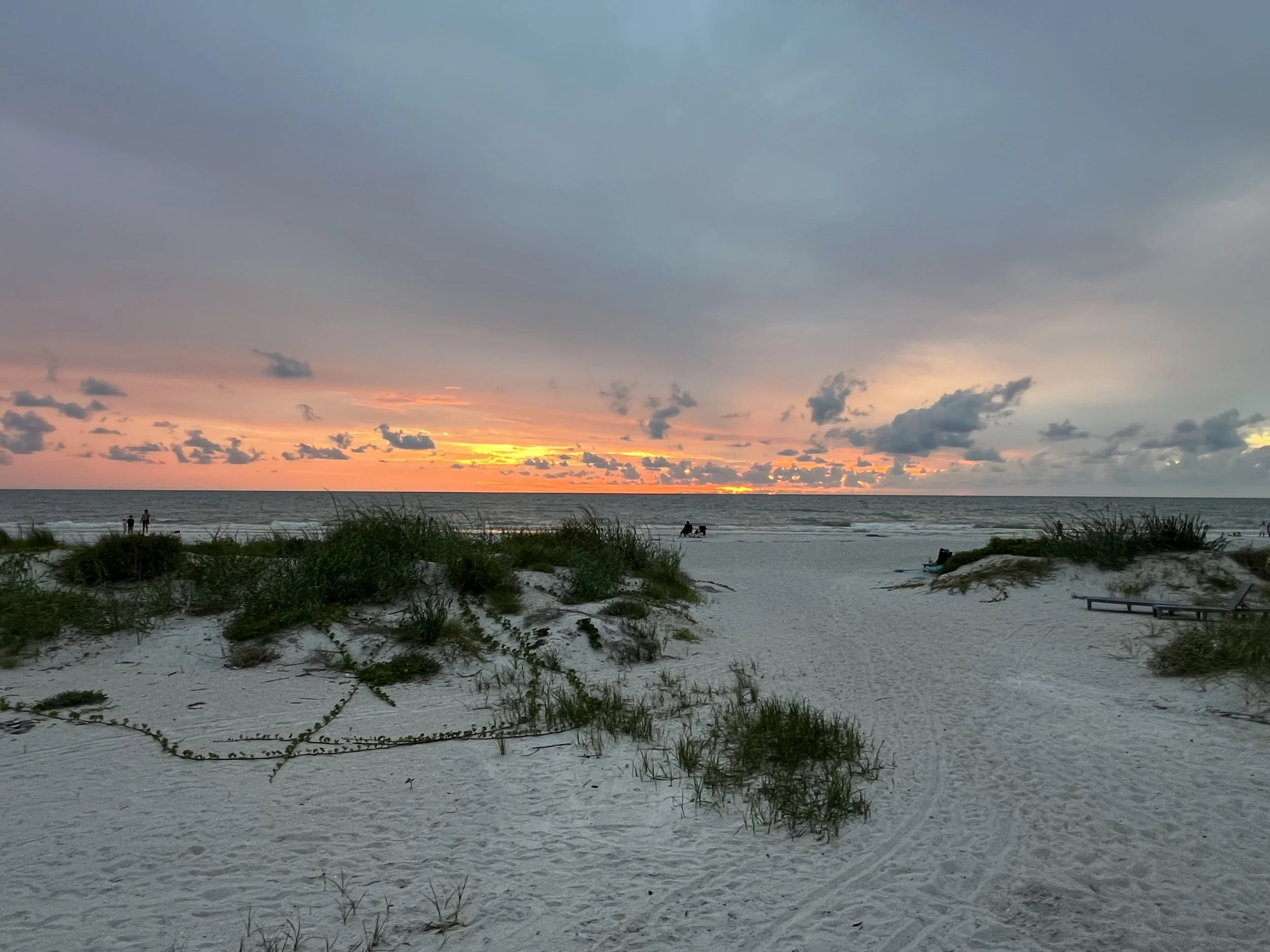 Vibrant sunset over the Gulf of Mexico viewed from Indian Rocks Beach, Florida