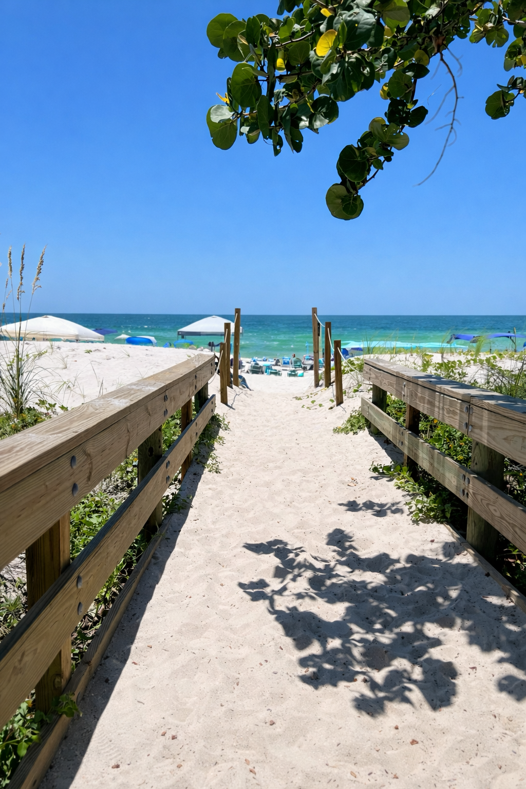 Beach access walkway leading to the Gulf of America in Indian Rocks Beach, Florida near Condo Del Mar vacation rentals