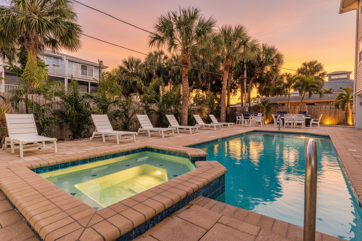 Hot tub at Condo Del Mar vacation rental in Indian Rocks BEach FL