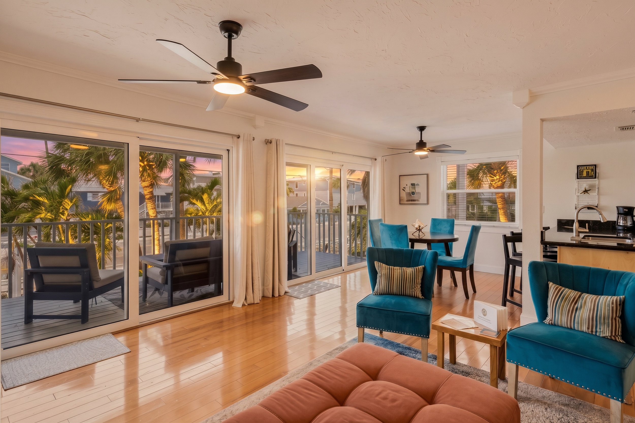 Lower level condo showing living room
