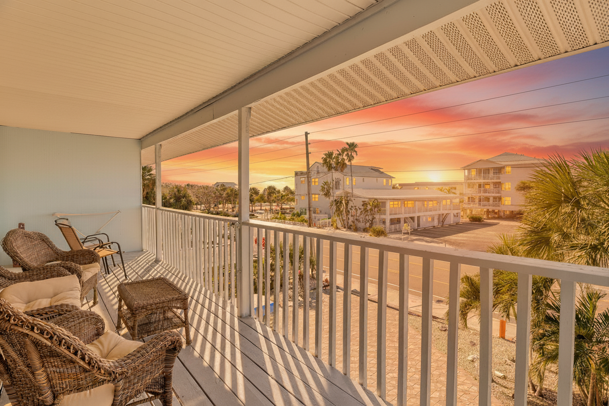 Enjoy the sunsets from your personal balcony at Condo Del Mar in IRB