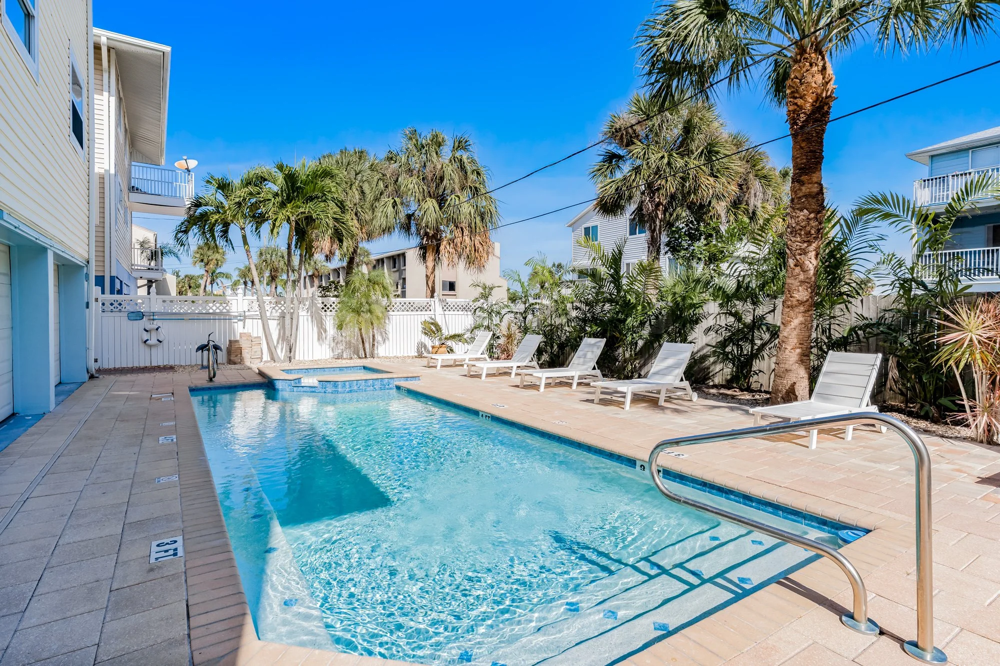 Heated pool at Condo Del Mar vacation rental