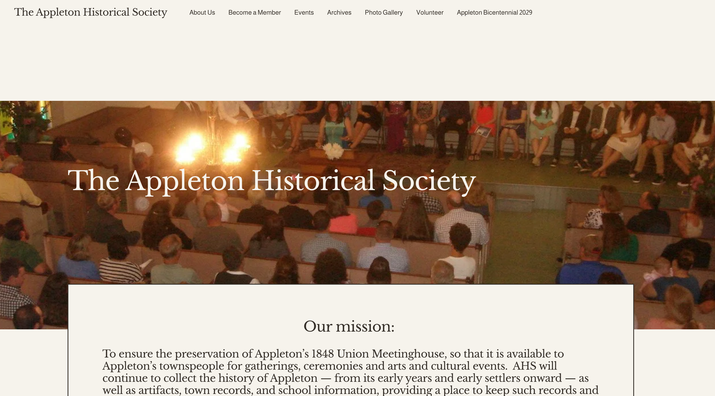 The Appleton Historical Society Website goes live!