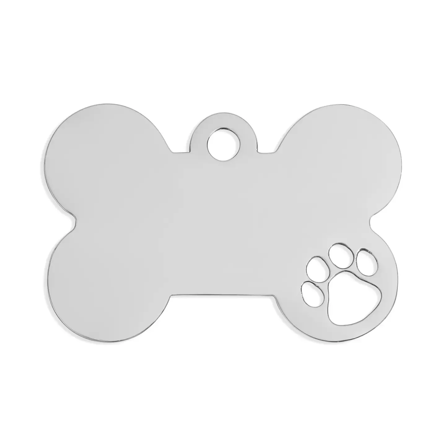 Polished Stainless Steel Paw Print Cutout Pendant