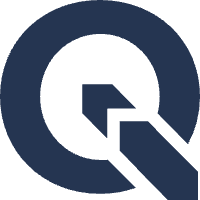 Magnifying glass focusing on a letter Q