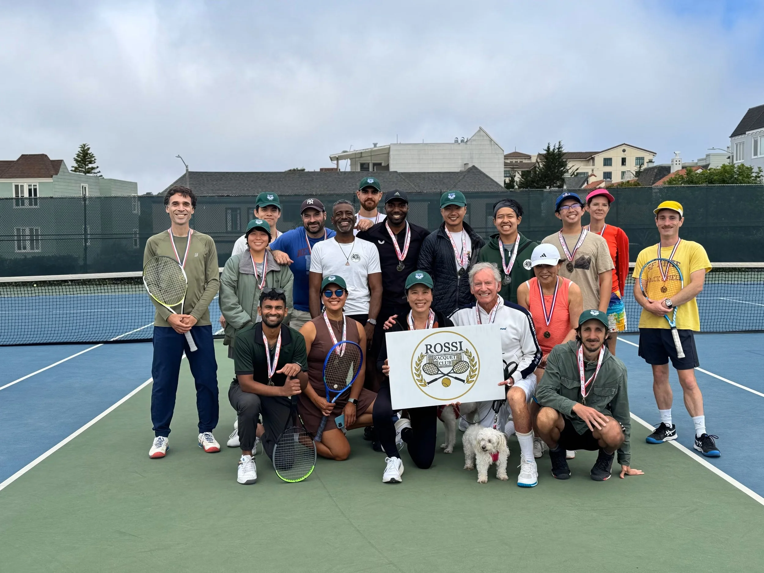Group photo of Rossi Racquet Club Classic tournament players