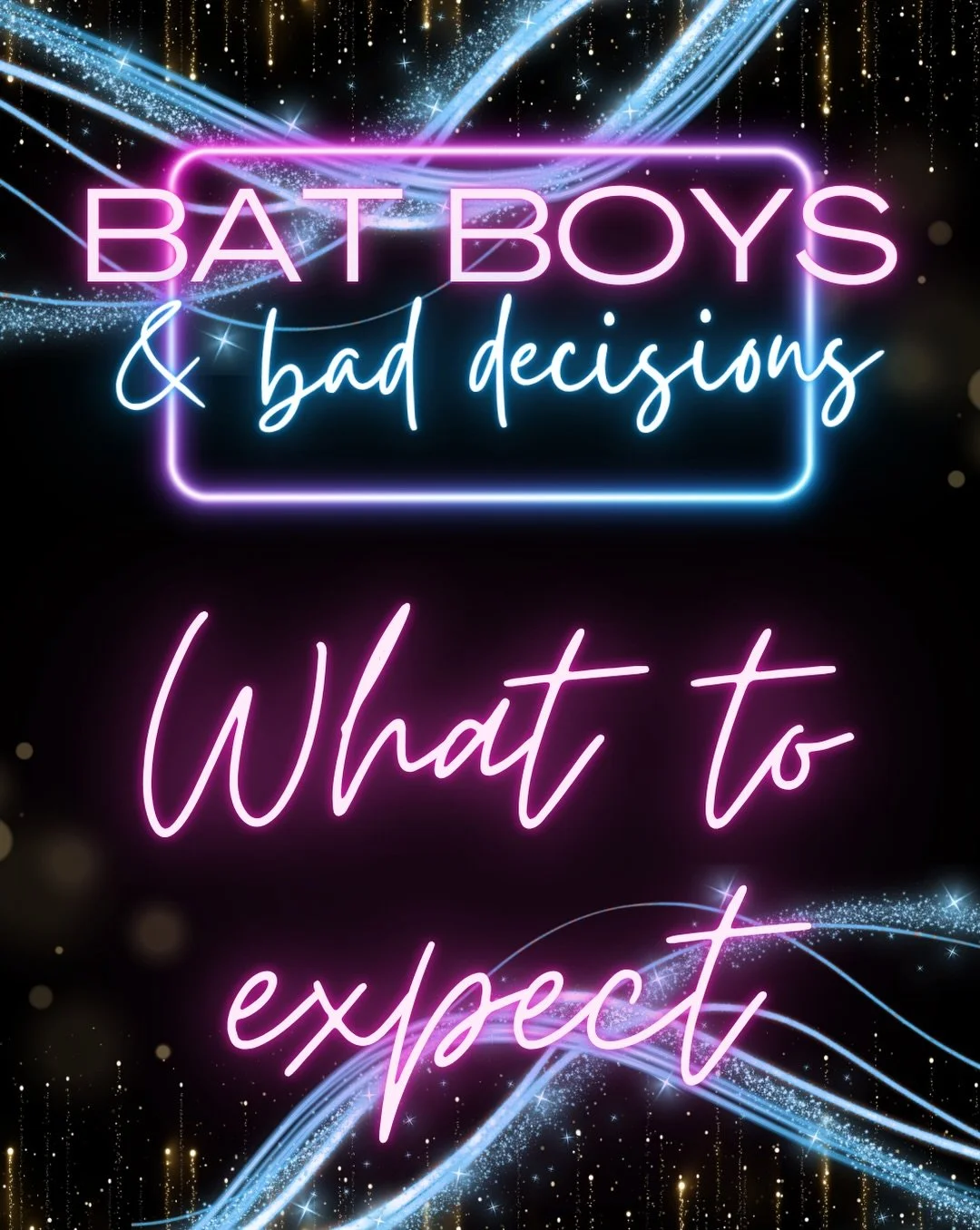 So&hellip; what exactly happens at Bat Boys &amp; Bad Decisions?

Imagine if a book convention, a fantasy ball, a charity gala, and a girls&rsquo; night out all mixed together!!! 

Now add... 
✨ The Bat Boys &amp; Inner Circle
🍸 Fantasy cocktails
📚