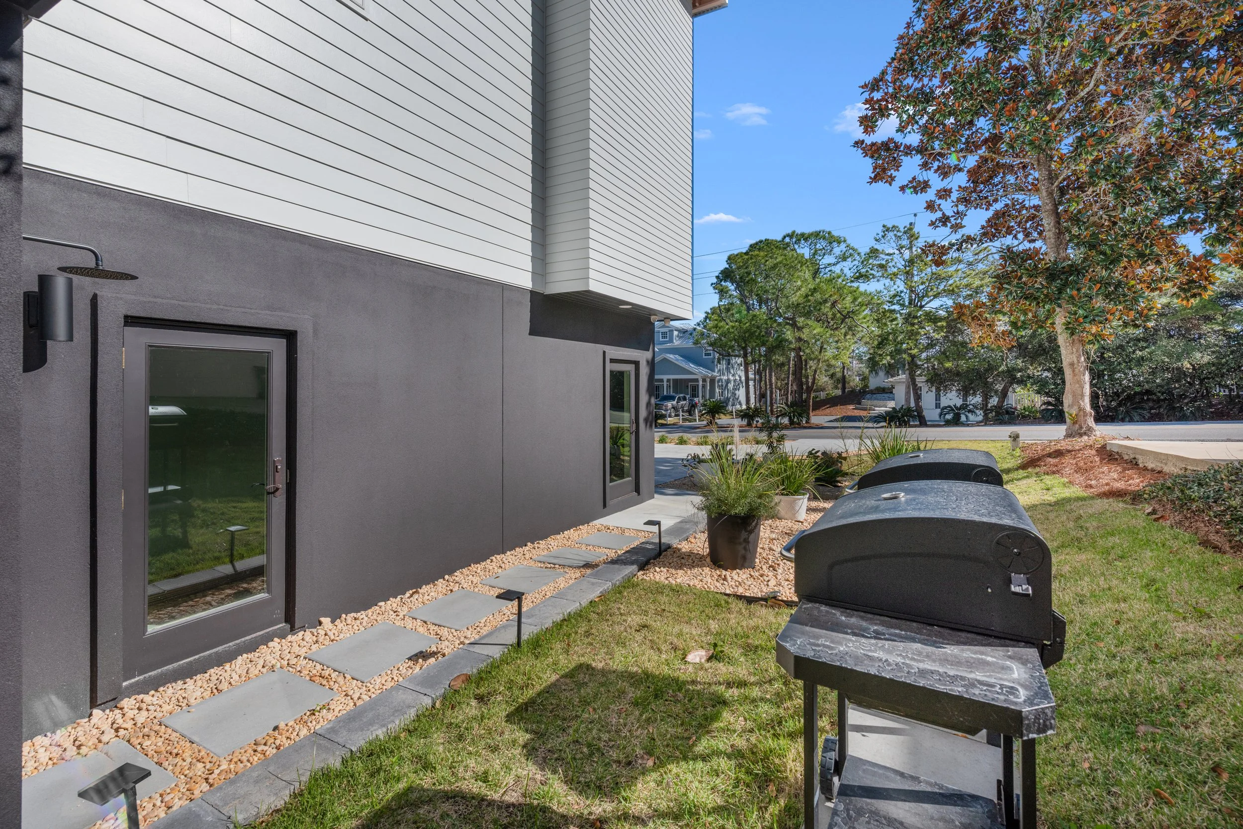 Private guest house entrance designed for comfort and privacy along 30A.