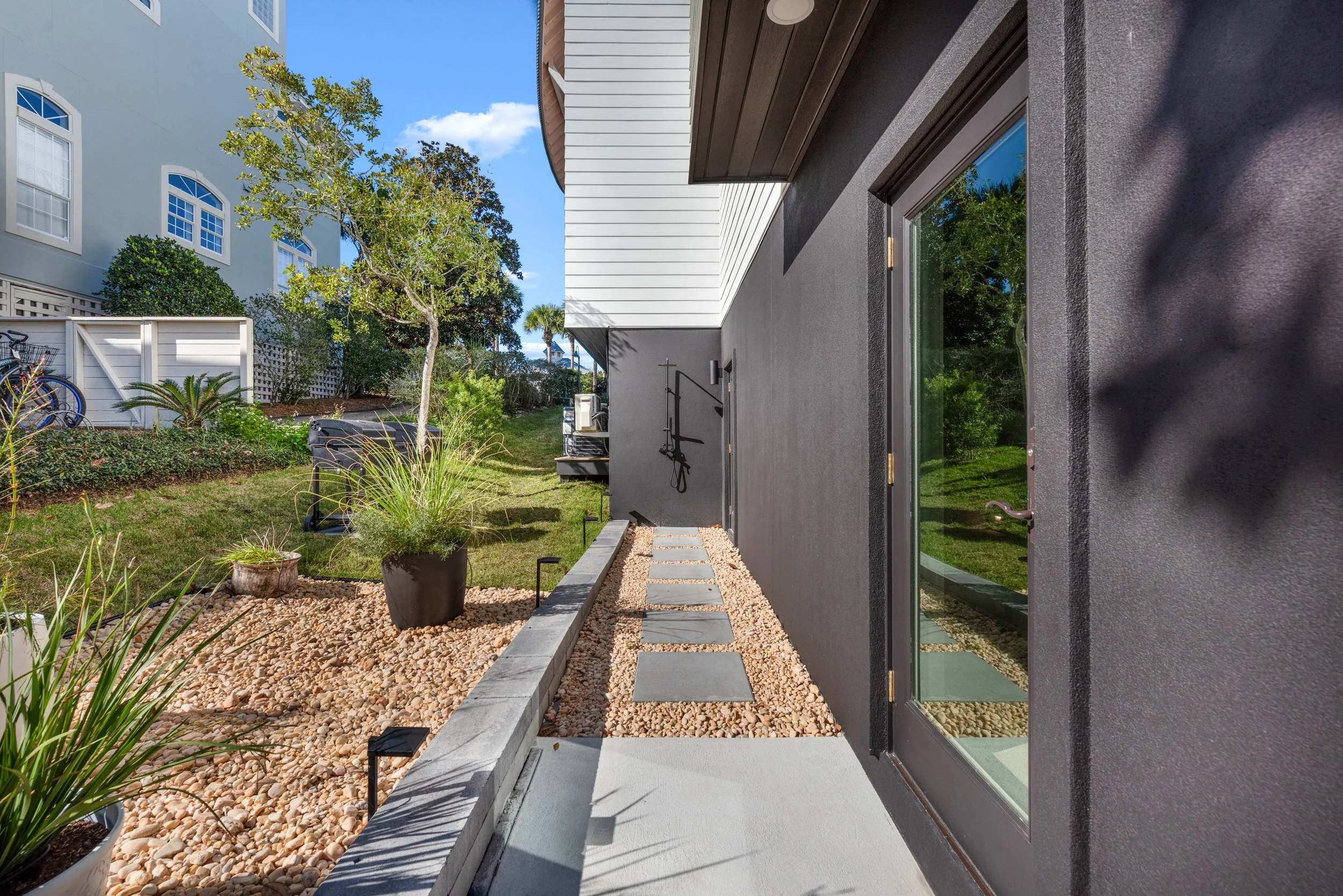 Private guest house entrance designed for comfort and privacy along 30A.