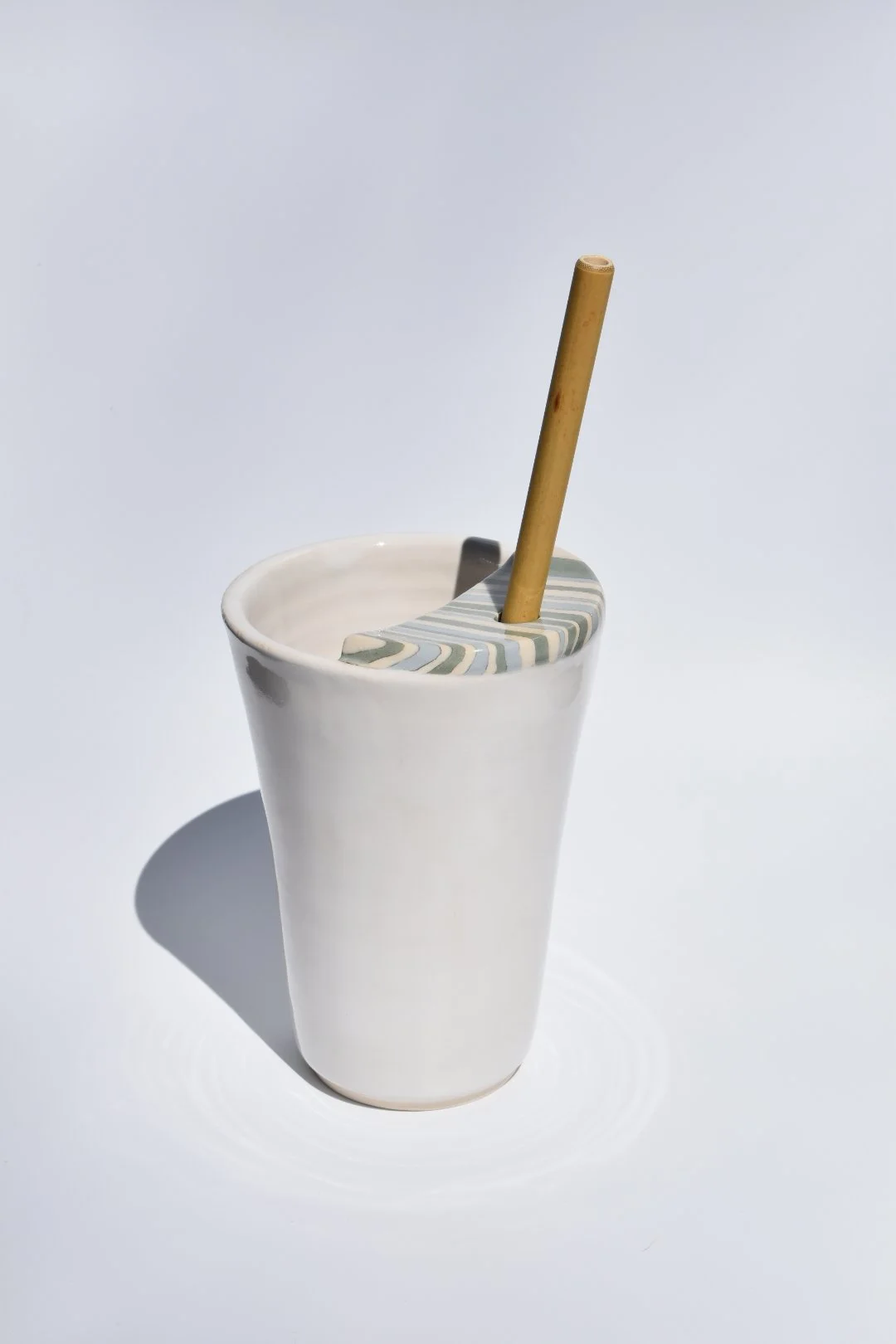 Ceramic Sipper with Bamboo Straw